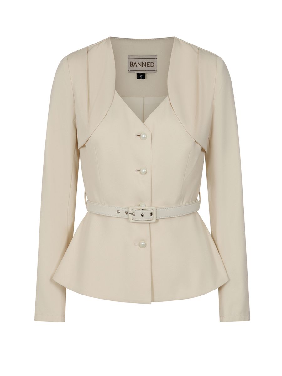 Banned Retro 40s Scarlett Jacket-Cream