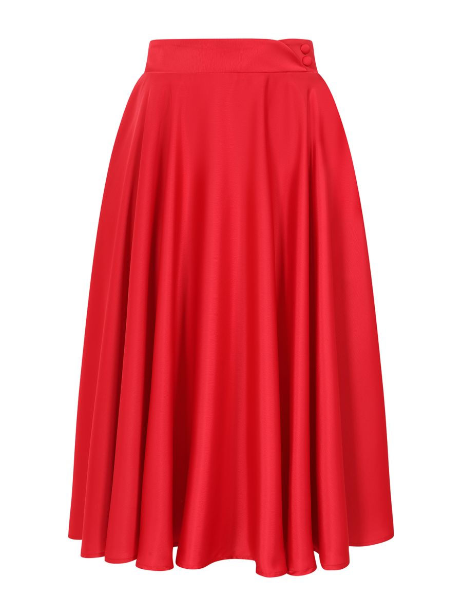 BANNED Legacy 1950s Circle Panel Skirt | Vintage Style Swing Skirt-Red
