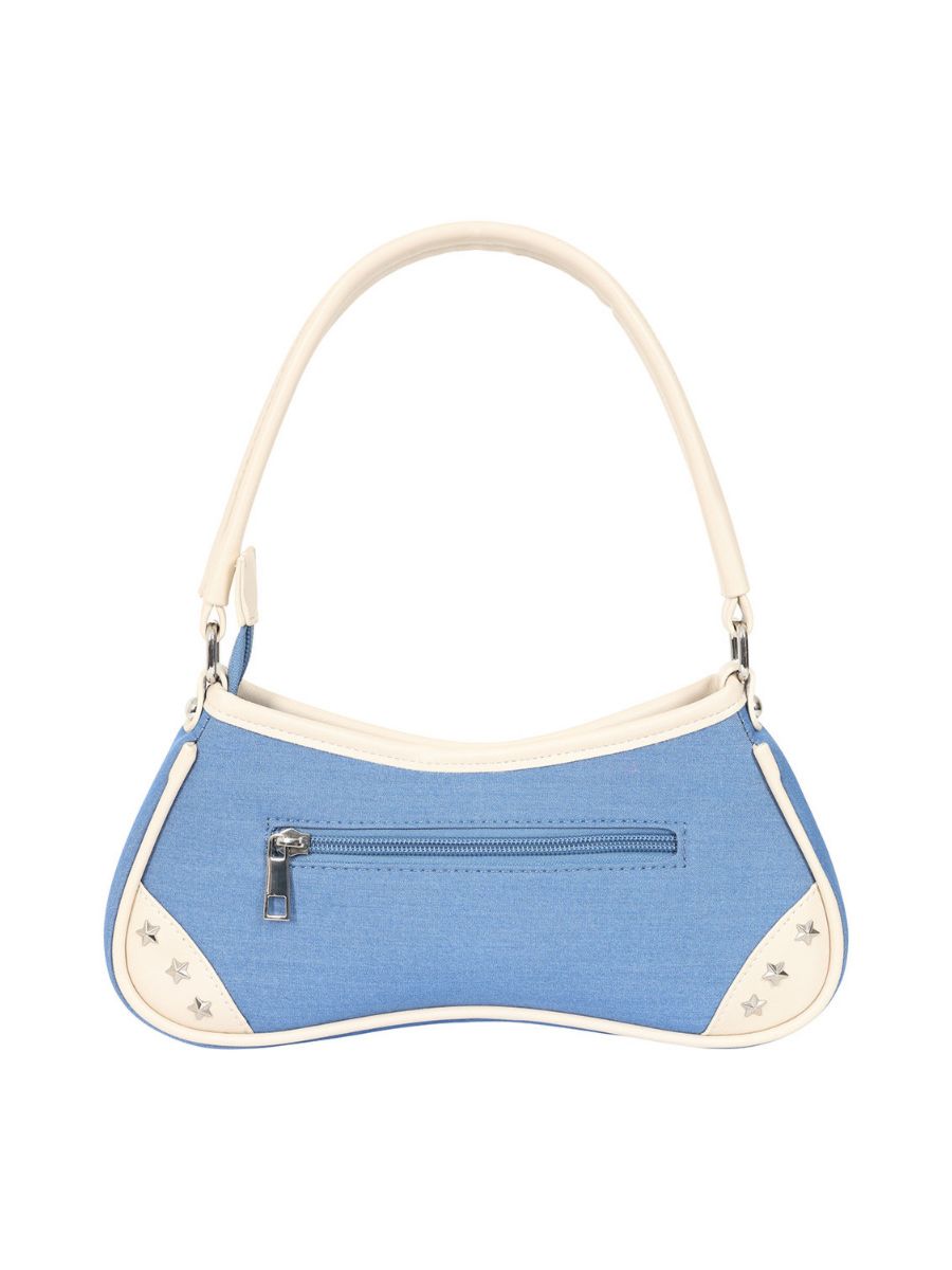 BANNED Marilou Swallow Denim Handbag | Rockabilly Embroidered Style-Blue-One Size