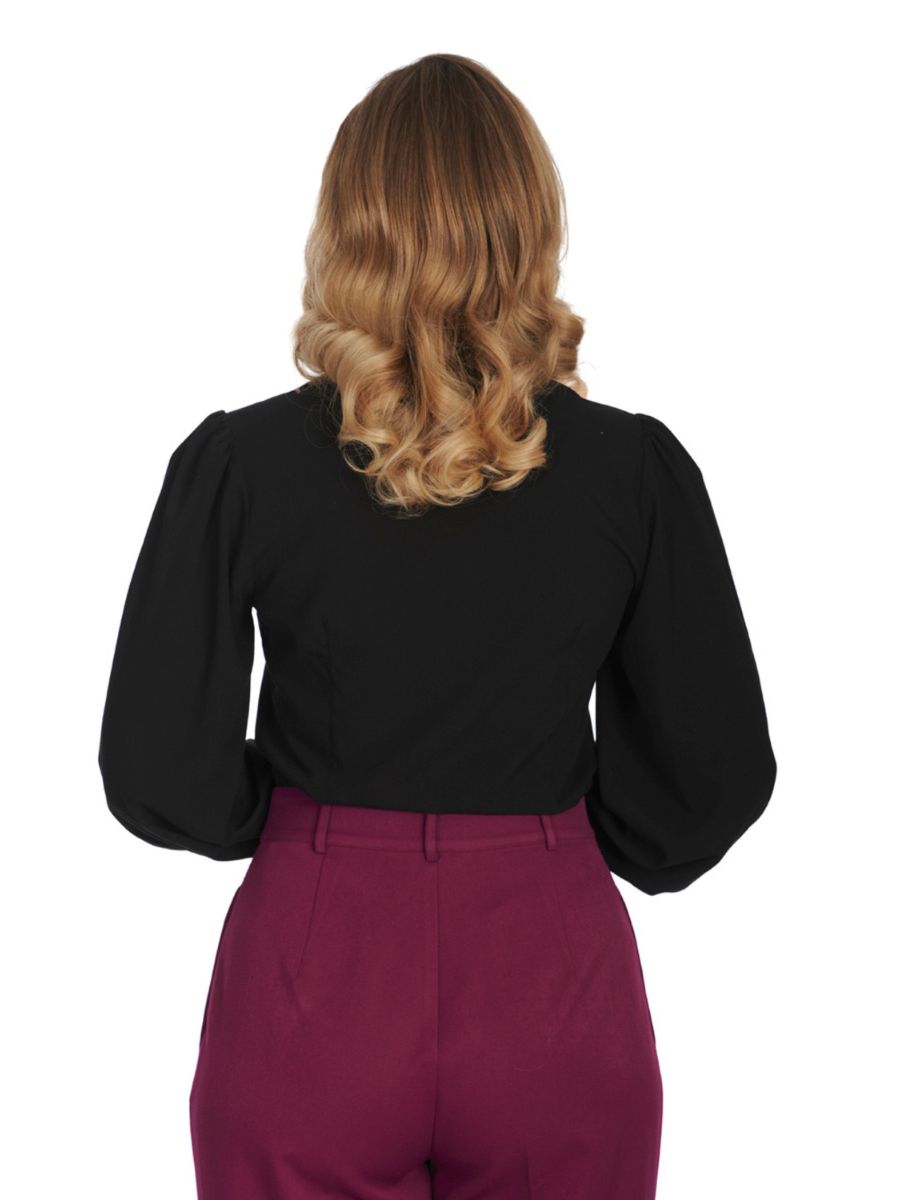 BANNED Bonnie 1940s Vintage Style Blouse with Balloon Sleeves