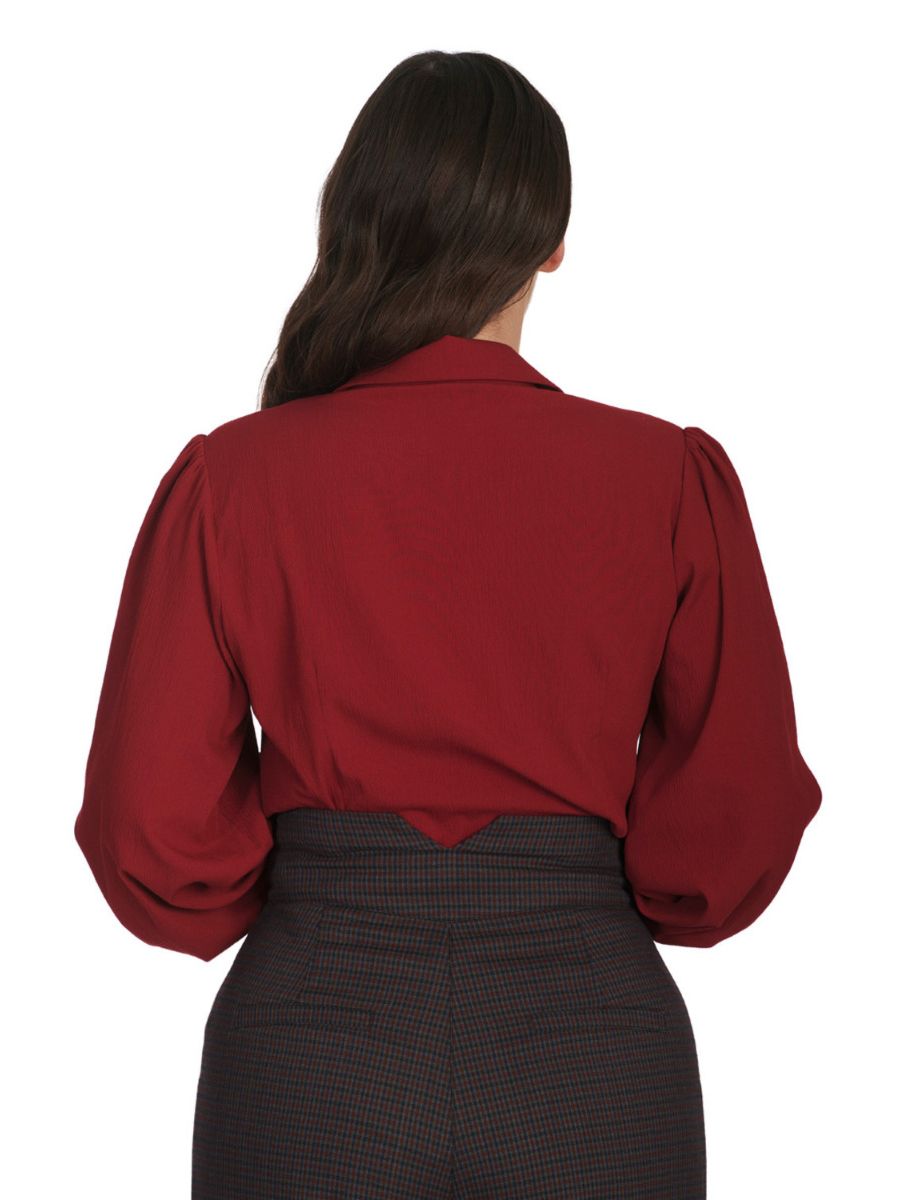 BANNED Bonnie 1940s Vintage Style Blouse with Balloon Sleeves
