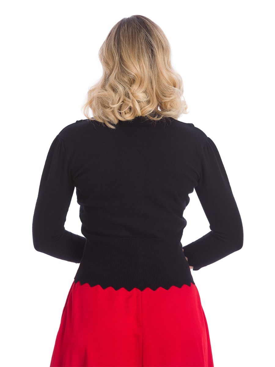 Banned Retro 1950's Bunny Hop Knit Ava Cardigan Black