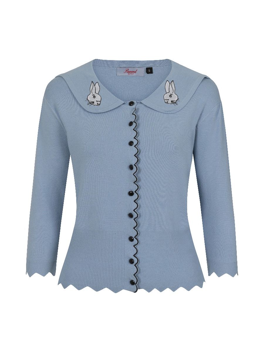 Banned Retro 1950's Bunny Hop Knit Ava Cardigan Blue