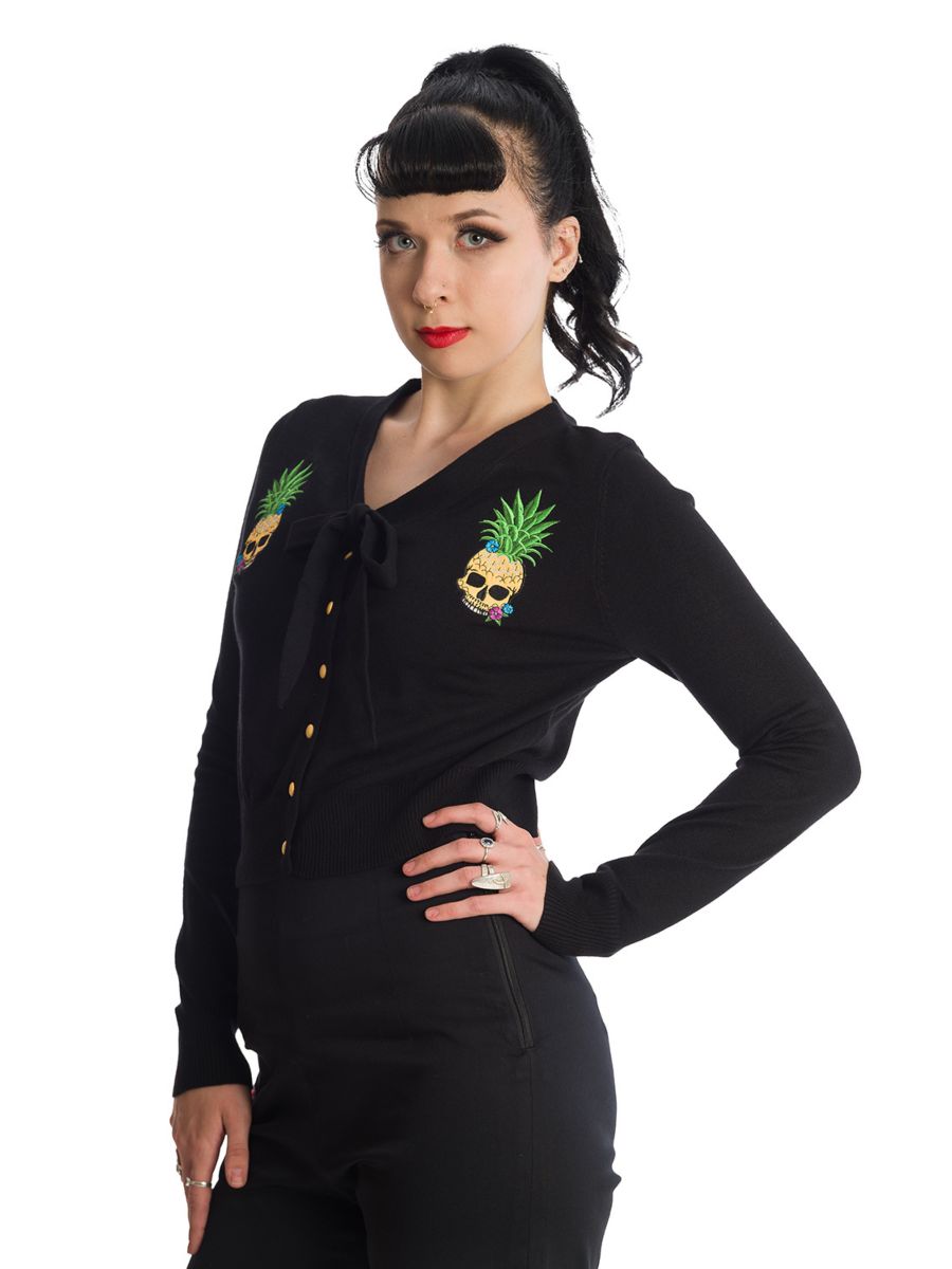 Banned Retro Dusk Pineapple Skull Cardigan