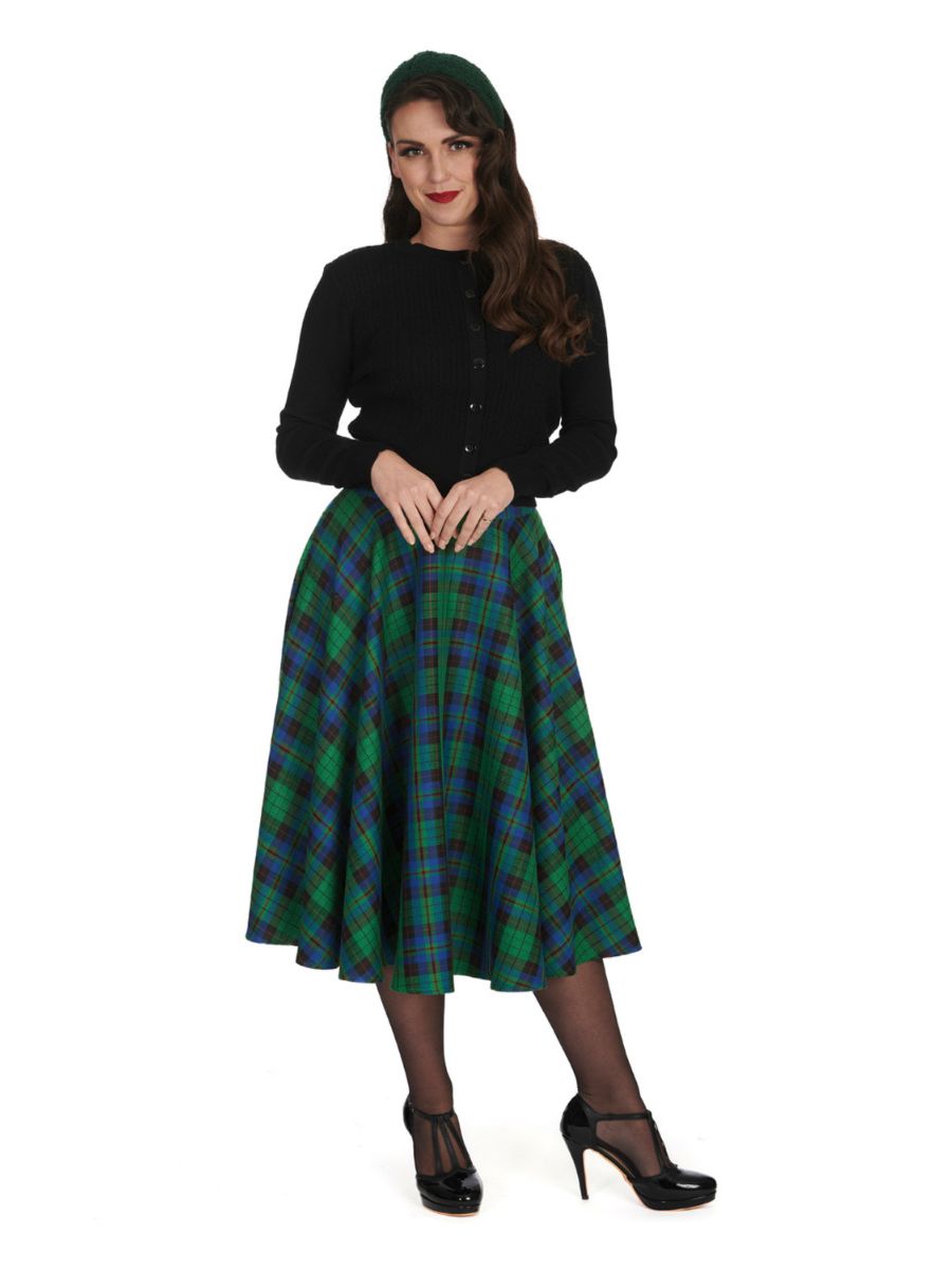 WINTER CHECK SWING SKIRT