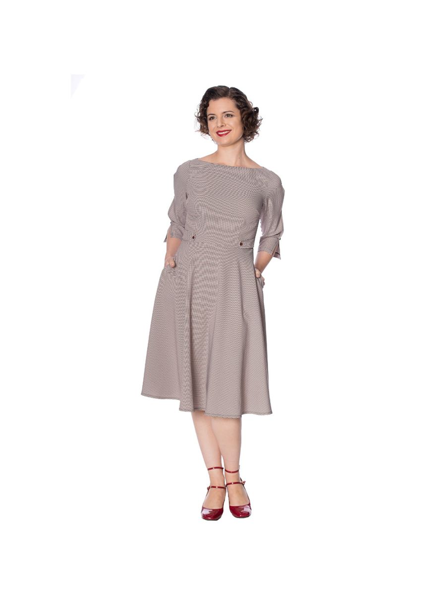 THE BETTY FIT AND FLARE CHECK DRESS