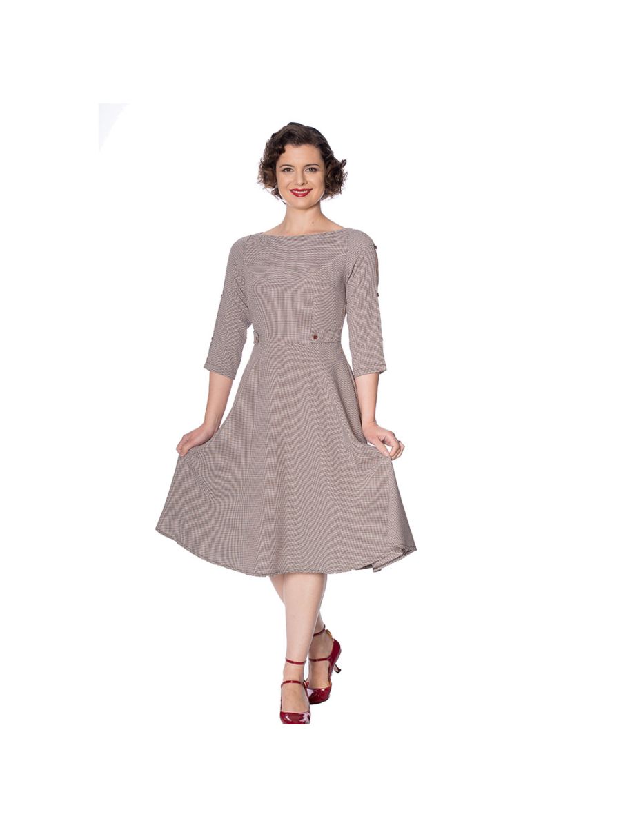 THE BETTY FIT AND FLARE CHECK DRESS
