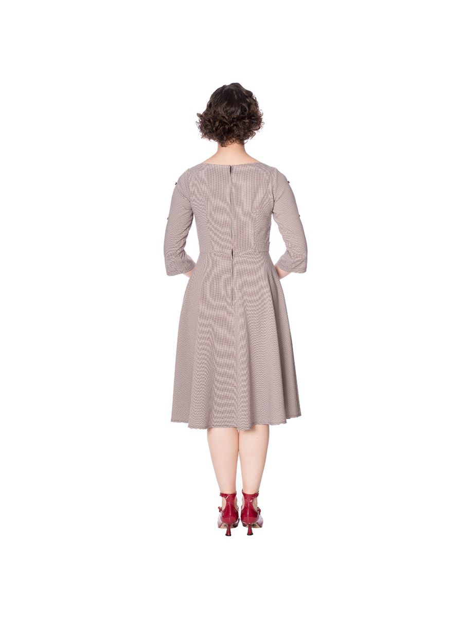 THE BETTY FIT AND FLARE CHECK DRESS