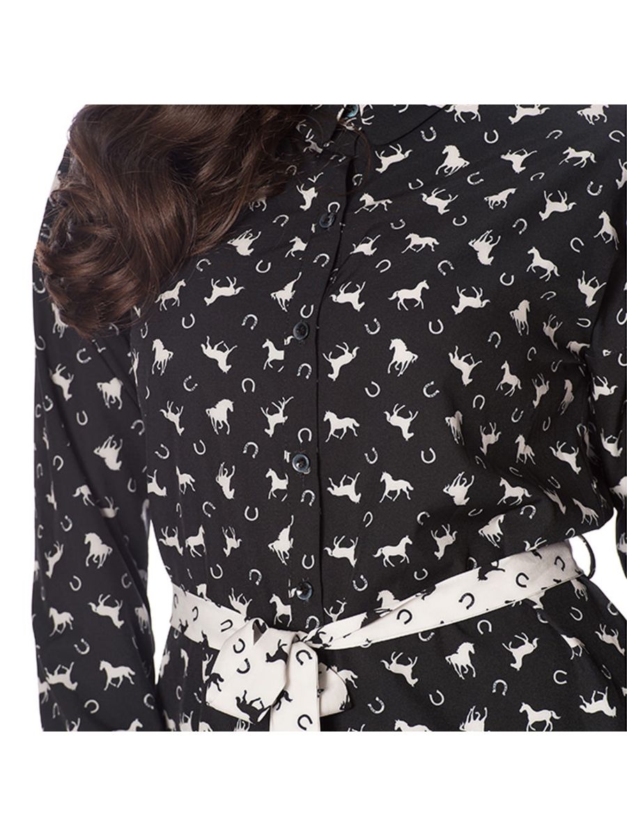 WILD HORSES SHIRT DRESS