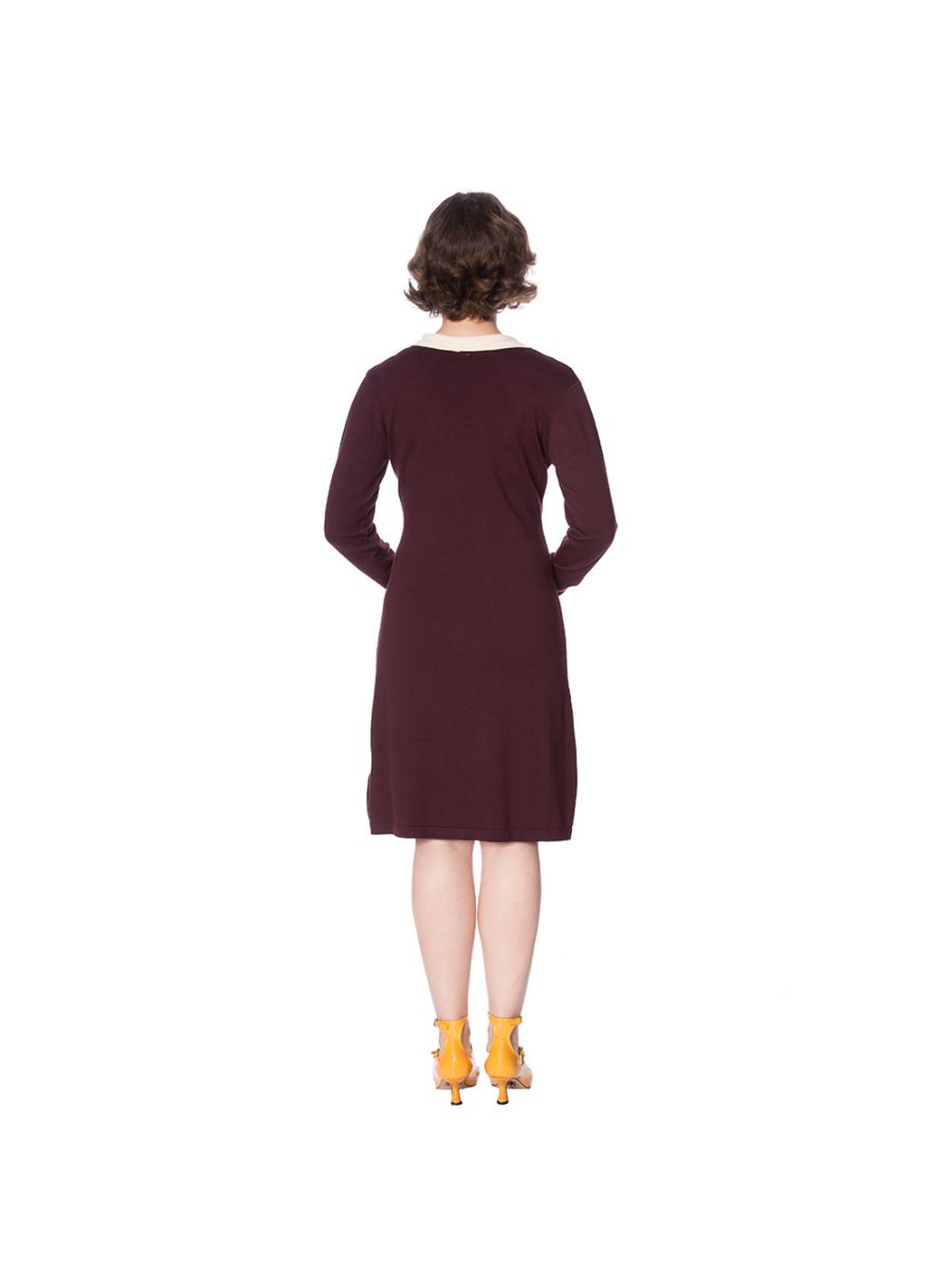 CONTRAST COLLAR JUMPER DRESS