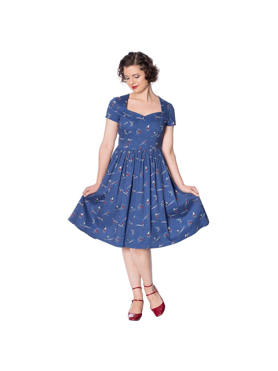 LET'S SKI FIT AND FLARE DRESS