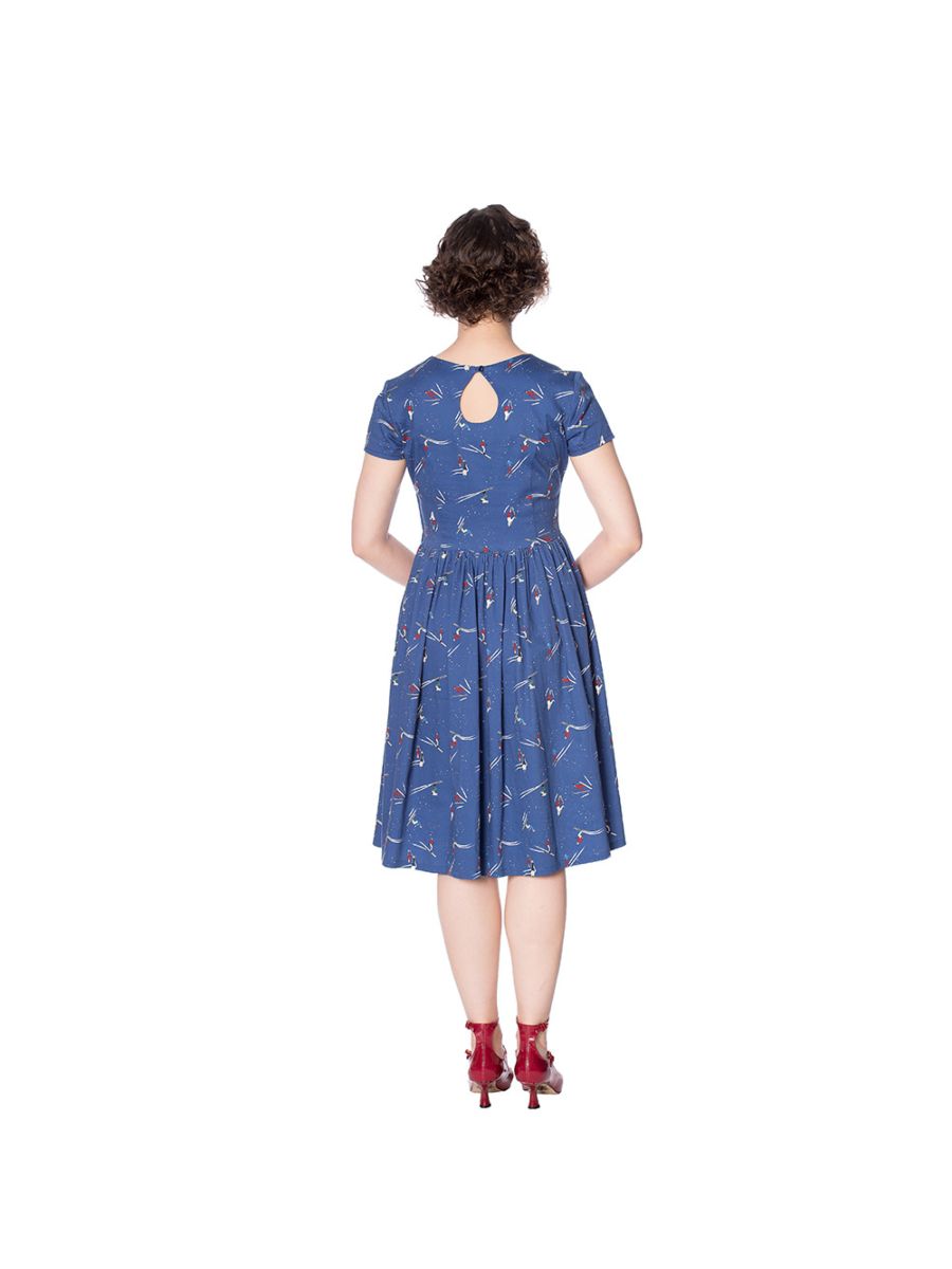 LET'S SKI FIT AND FLARE DRESS
