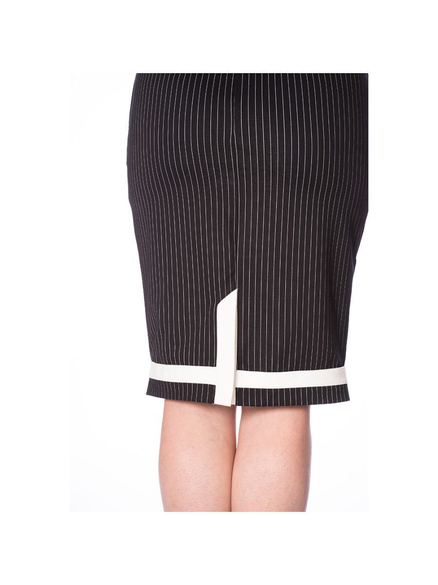 POWER WOMAN PENCIL PINSTRIPE DRESS