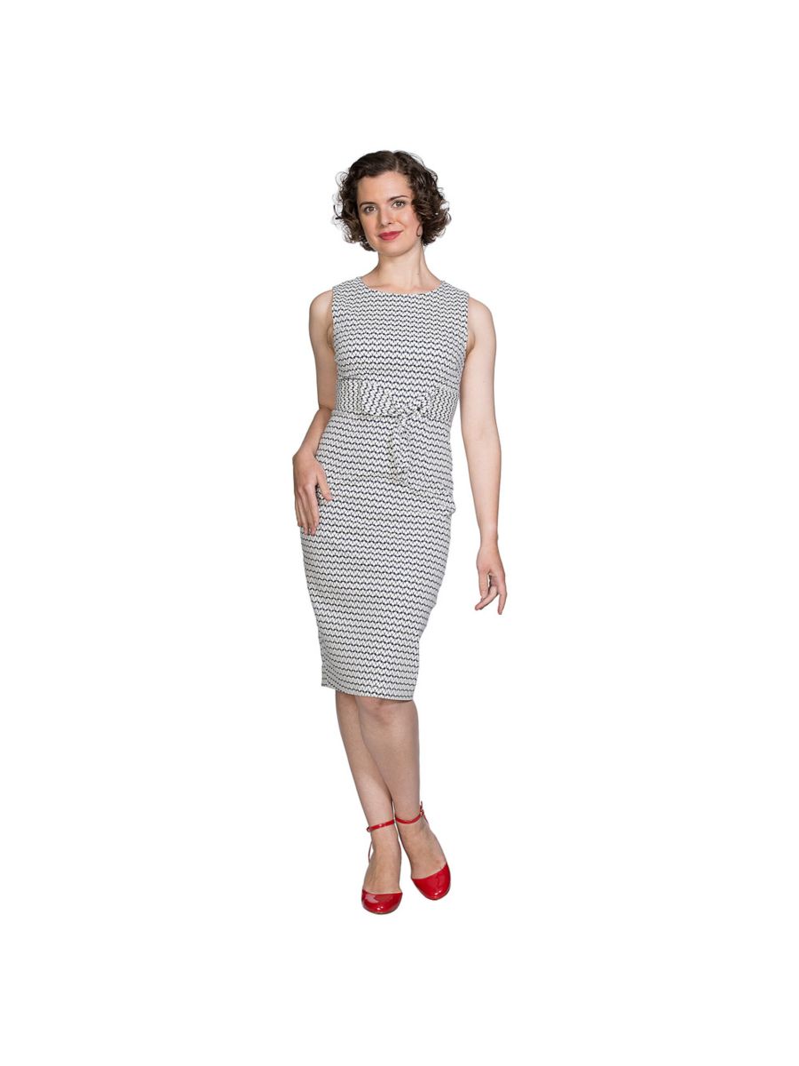 TILE PRINT WIGGLE DRESS