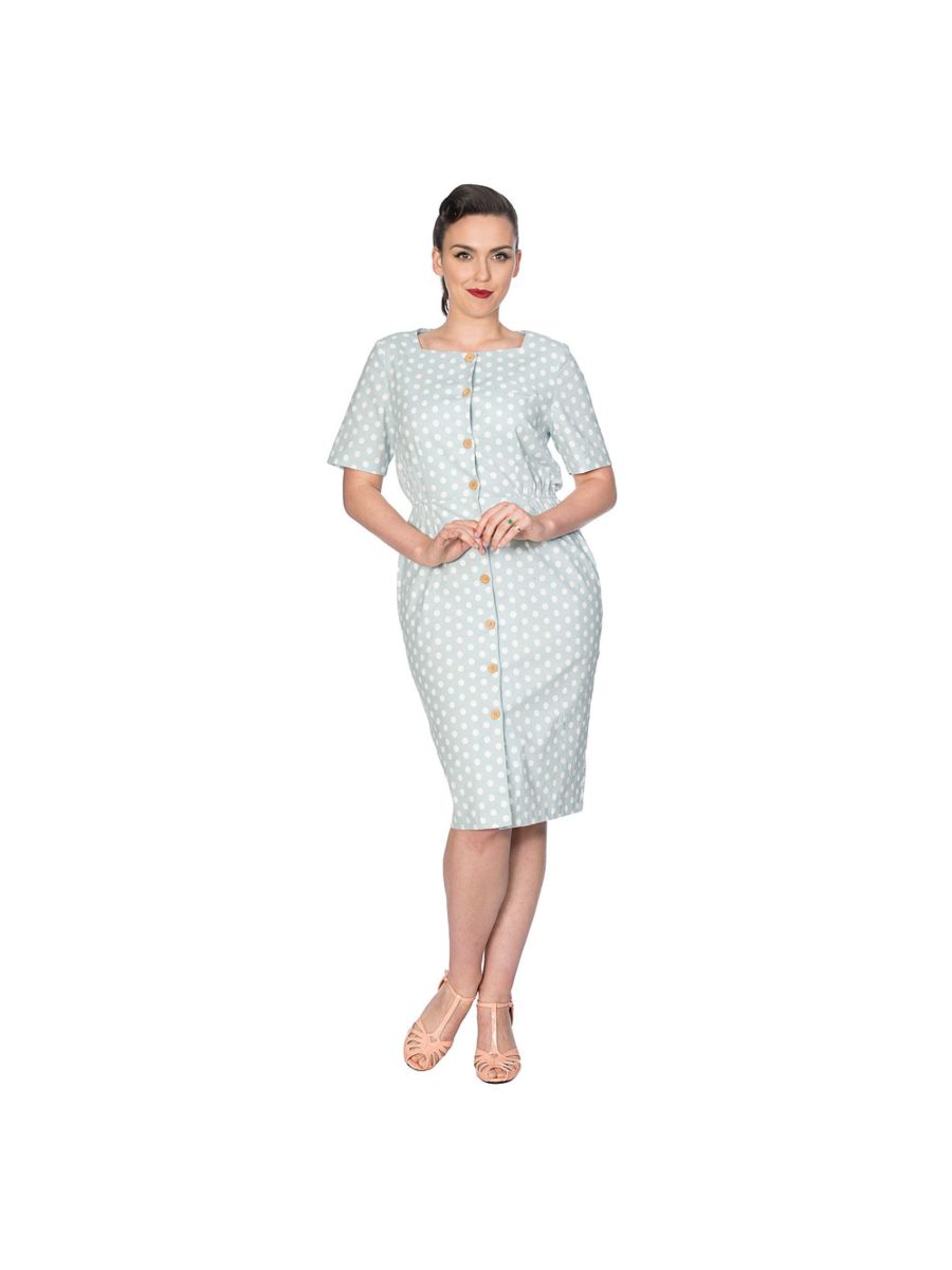 POLKA BUTTON UP DRESS
