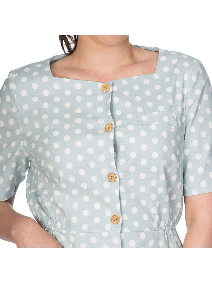 POLKA BUTTON UP DRESS