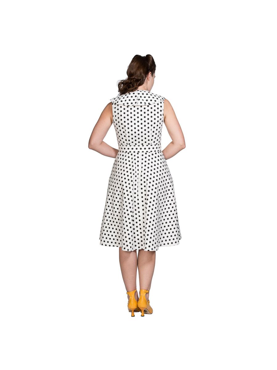 POLKA WRAP FIT & FLARE DRESS