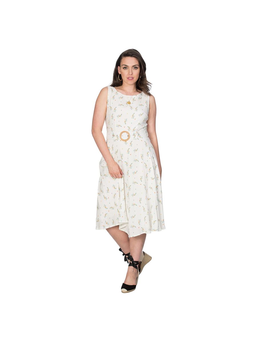 SPRING SPRIG WRAP BACK DRESS