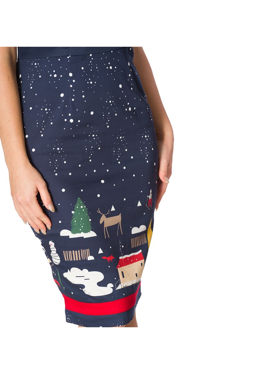 CHRISTMAS TOWN PENCIL DRESS