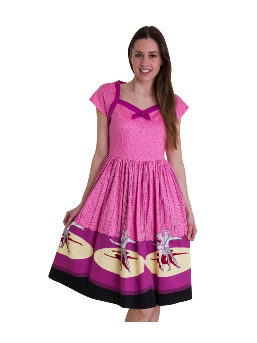 BALLERINA BORDER CAP SLEEVE DRESS