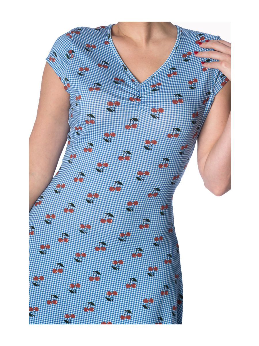 CHERRY LOVE CAP SLEEVE DRESS