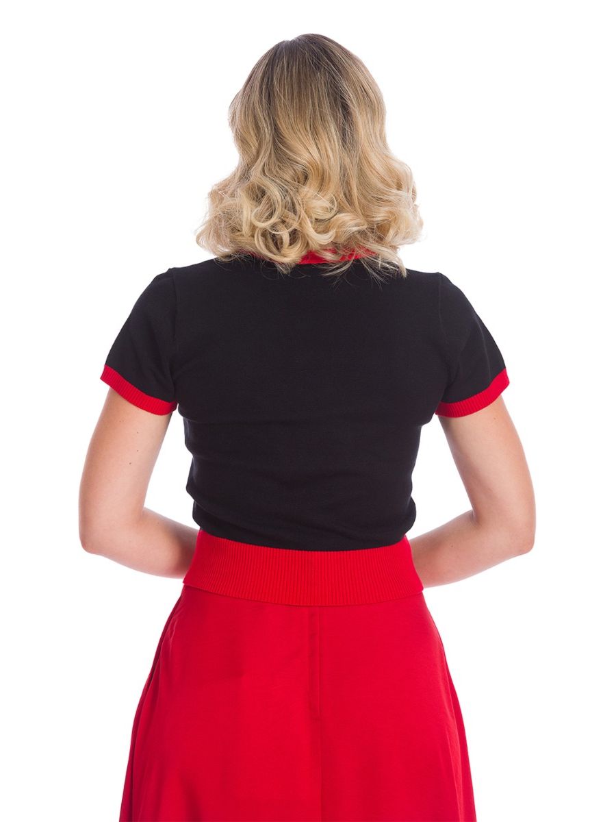 Banned Retro 1950's Strawberry Fields Knit Vintage Top Black 