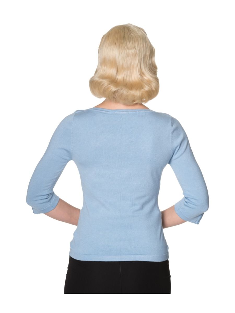 Banned Retro Addicted Knit Vintage Dorothy Top Baby Blue