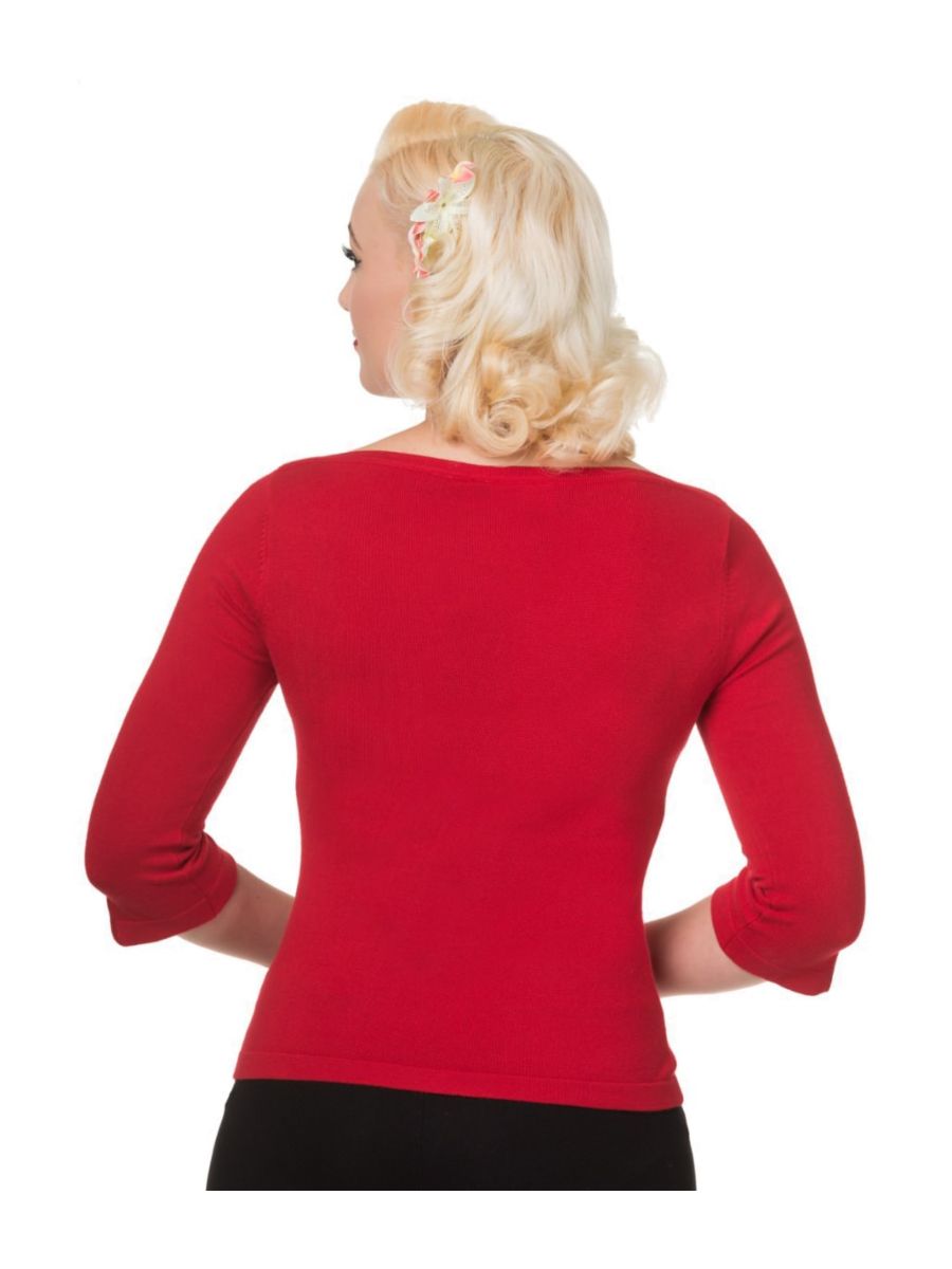 Banned Retro Addicted Knit Vintage Dorothy Top Red