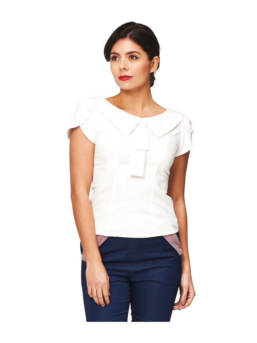 Banned Retro 1940's Retro Style Blouse White