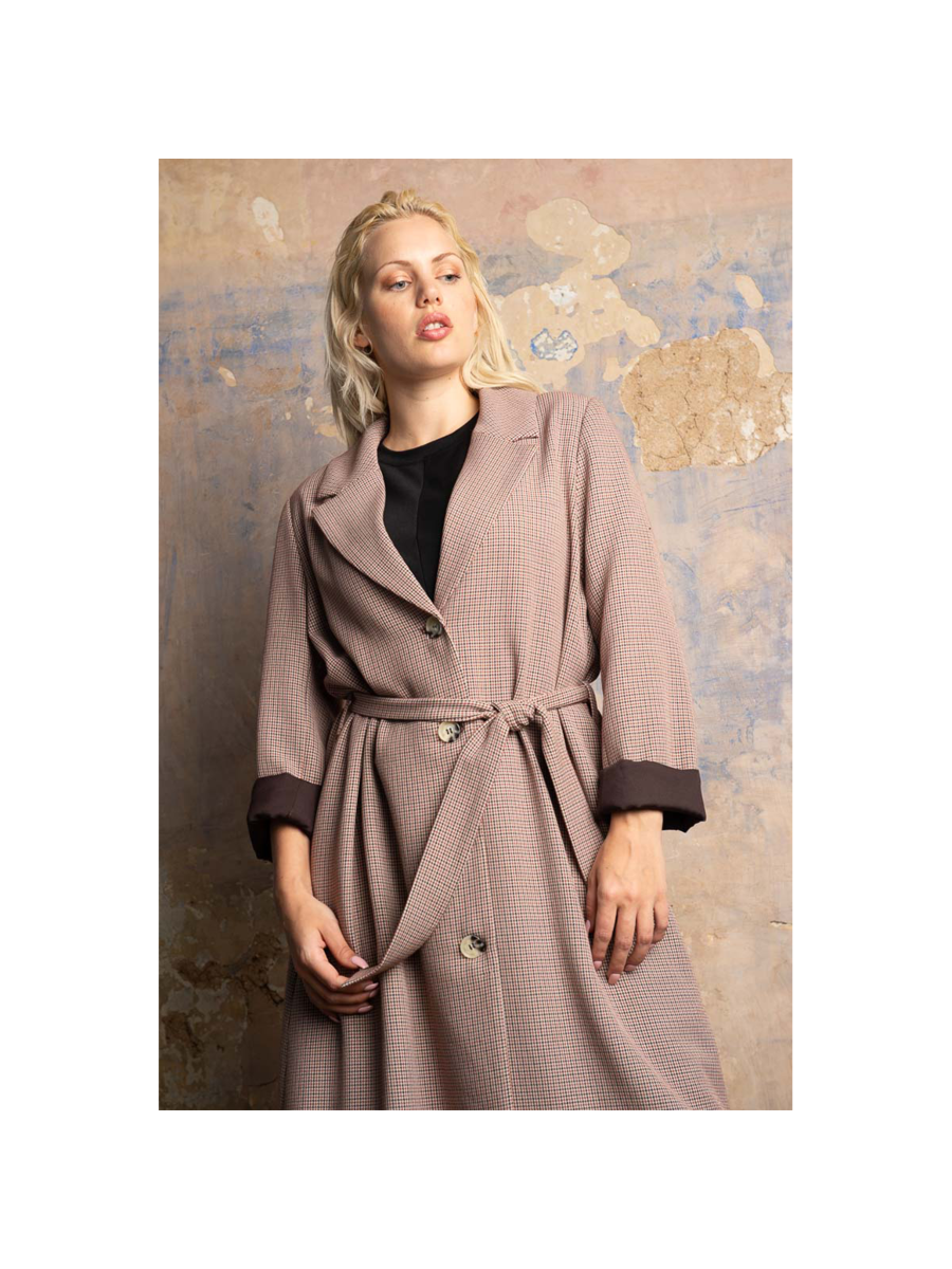 QUEEN BETTY CHECK PARKA COAT