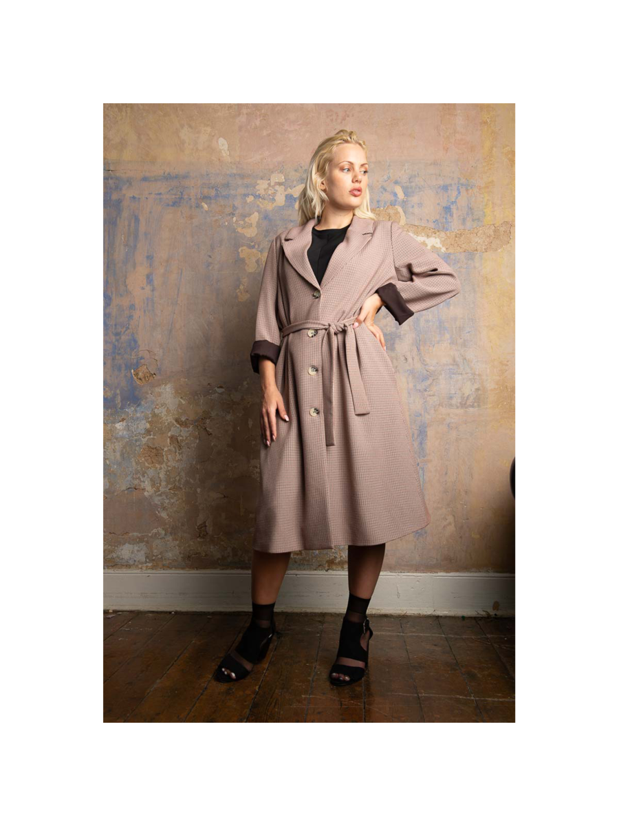 QUEEN BETTY CHECK PARKA COAT