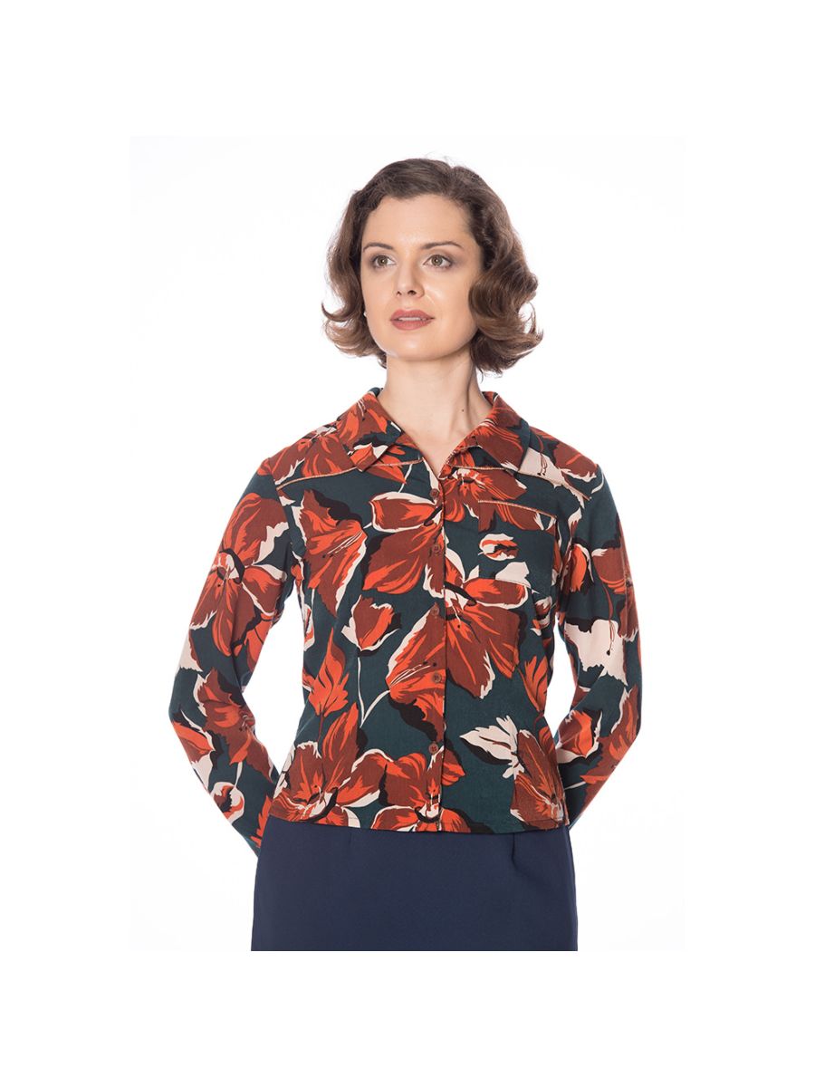 THE WORK TO COCKTAILS FLORAL SHIRT