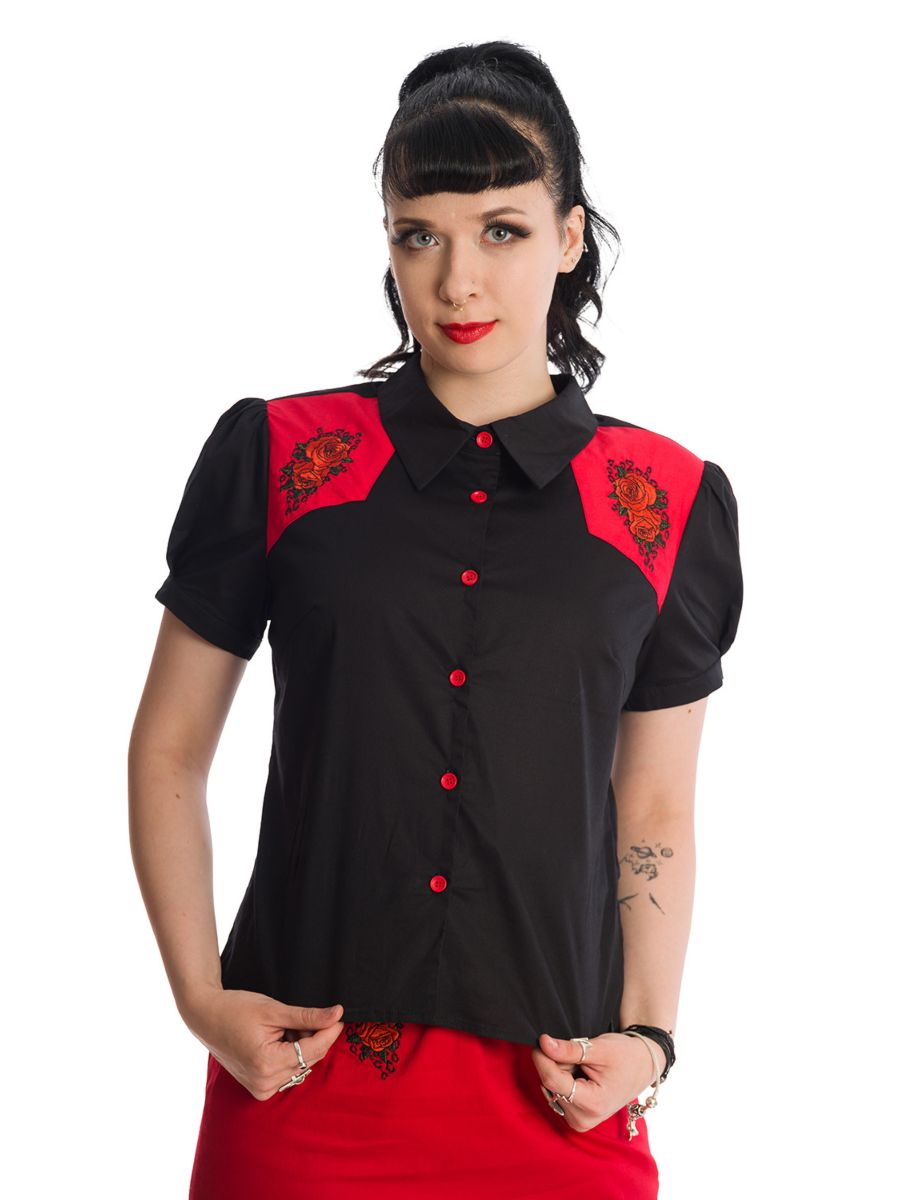 Banned Retro Blooming Rose Rockabilly Shirt