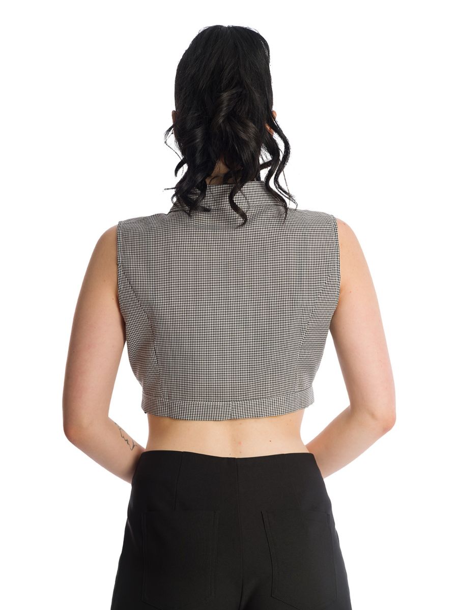 Banned Retro Cherry Up Tie Crop Top Black