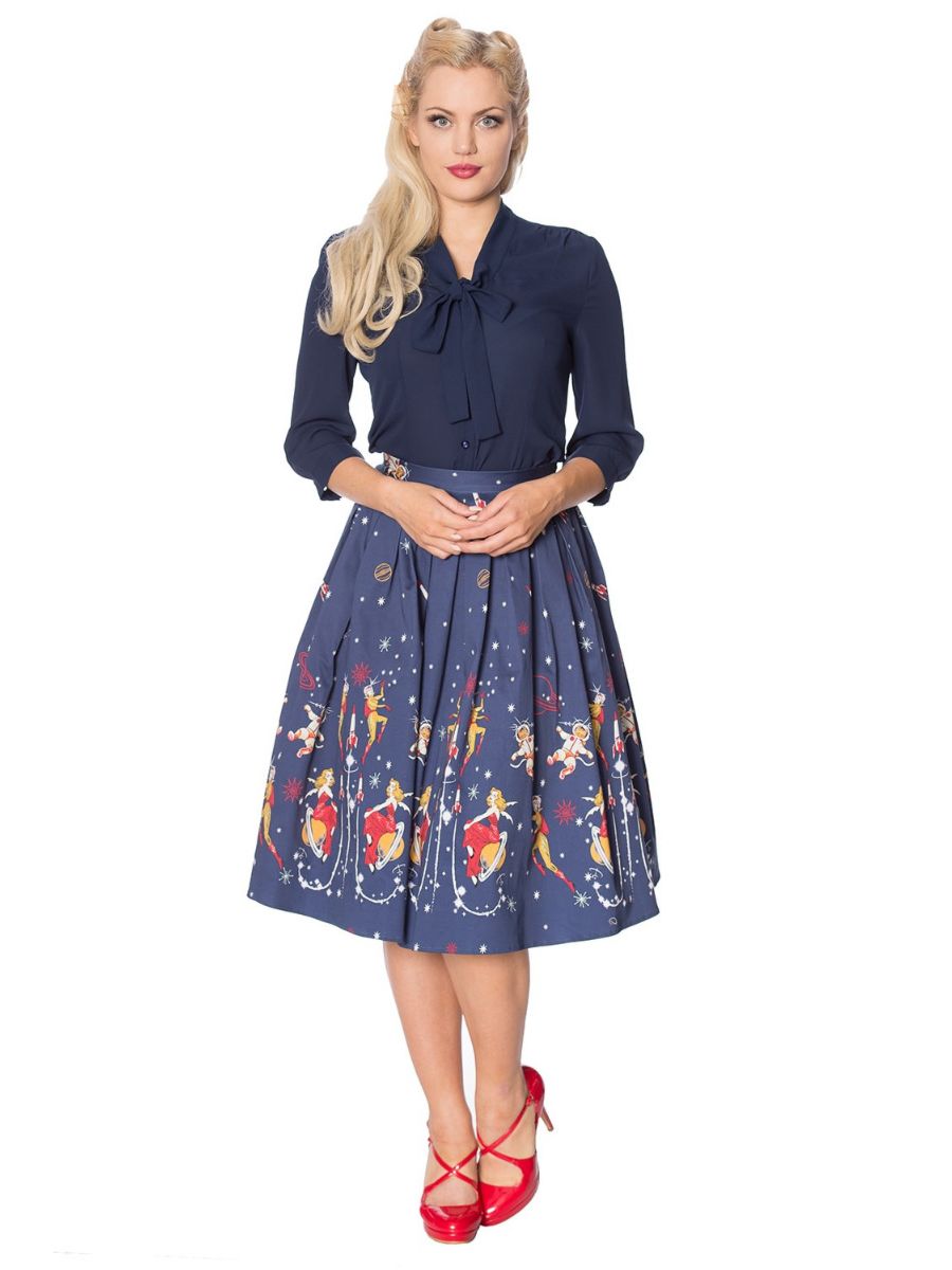 SPACE VAMP BORDER PRINT SKIRT