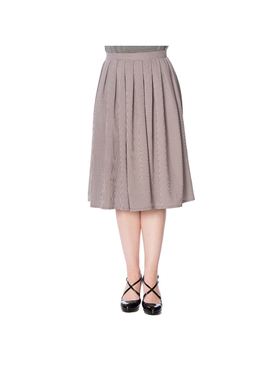BETTY CHECK PLEAT SKIRT