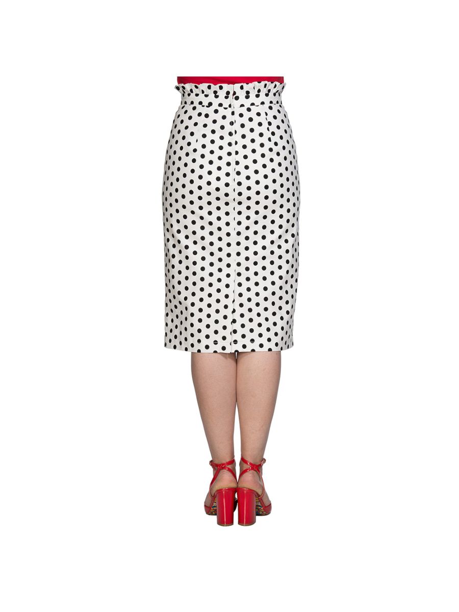 POLKA FRILL PENCIL SKIRT