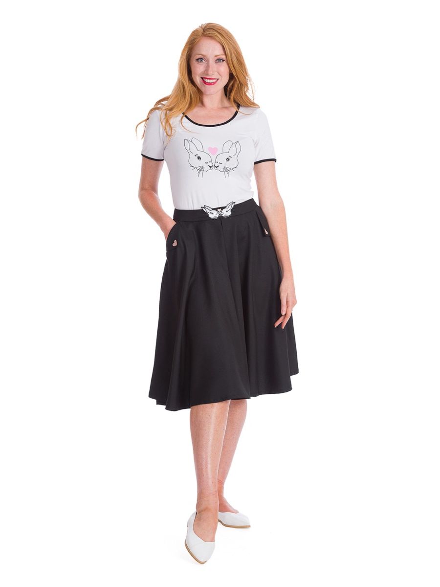 Banned Retro 1940's Bunny Hop Knit Rita Flare Skirt 