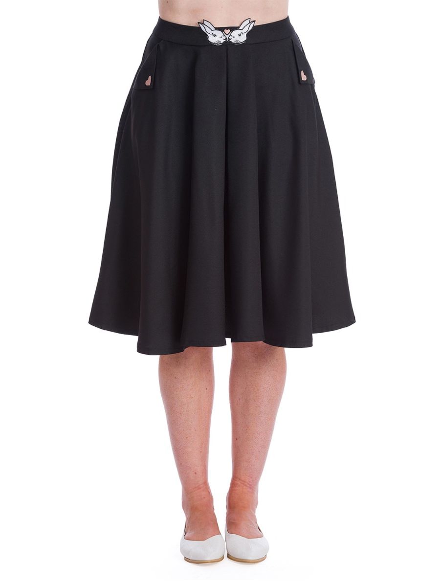 Banned Retro 1940's Bunny Hop Knit Rita Flare Skirt 
