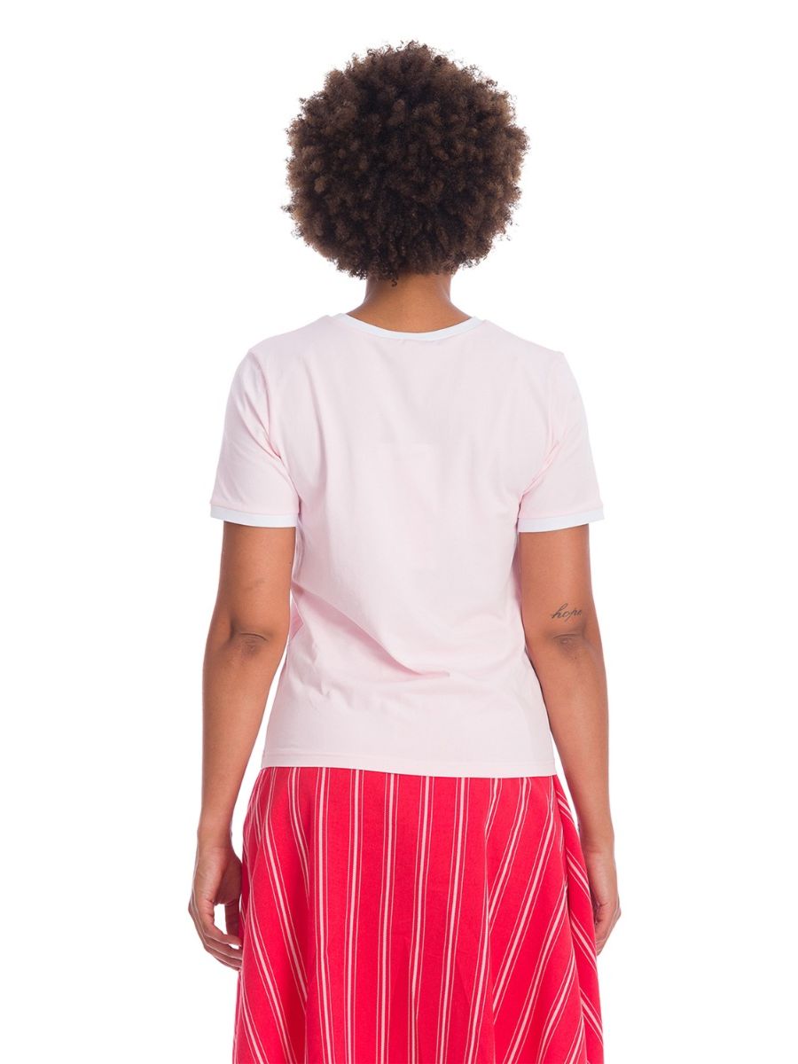 Banned Retro 70's Merry Cherry Dreams Didi Crew Neck Vintage T-Shirt Blush Pink