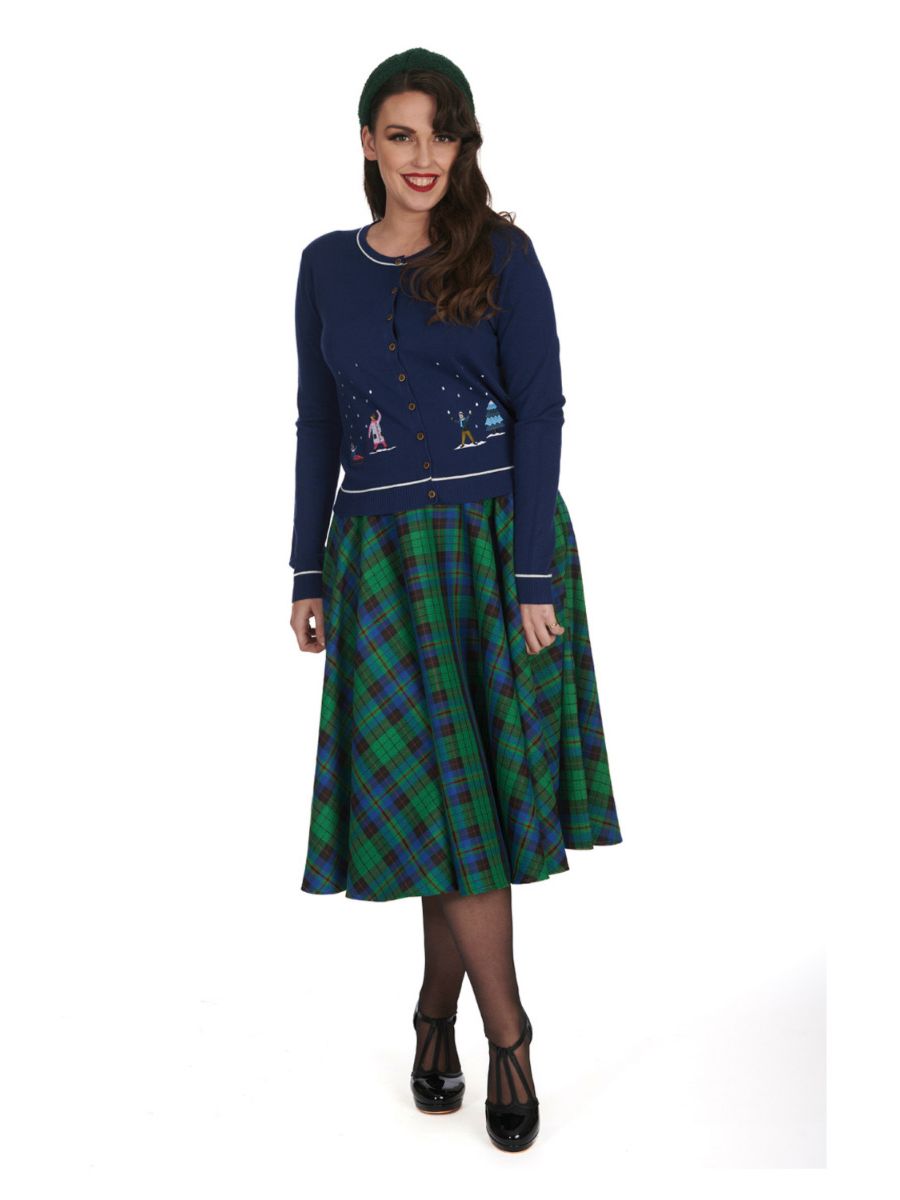 WINTER CHECK SWING SKIRT