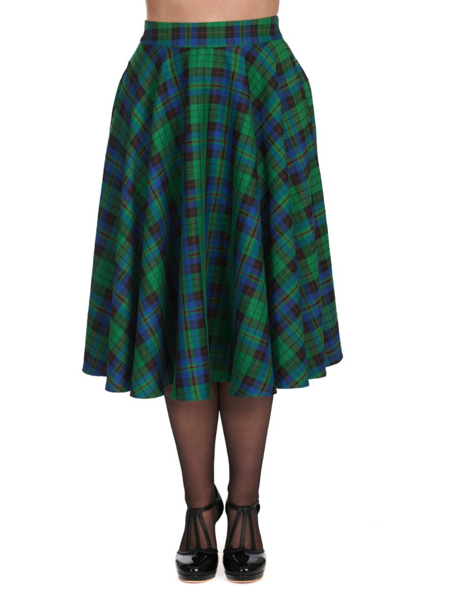 WINTER CHECK SWING SKIRT