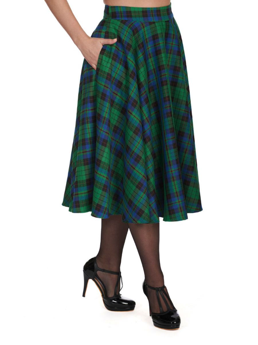 WINTER CHECK SWING SKIRT
