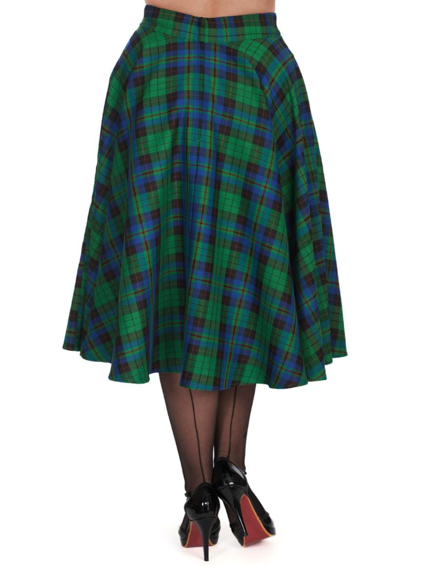 WINTER CHECK SWING SKIRT