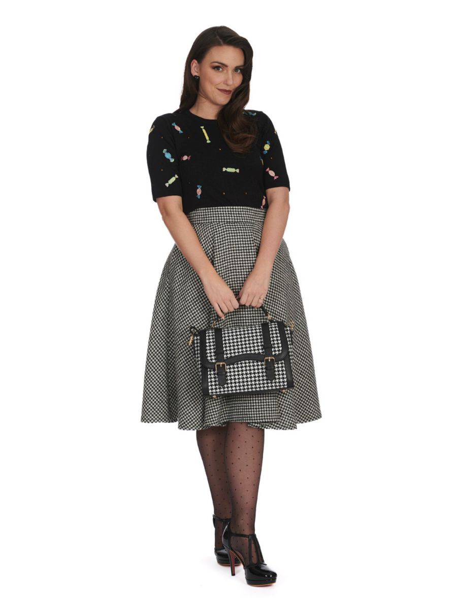 FLORENCE HOUNDSTOOTH SWING SKIRT