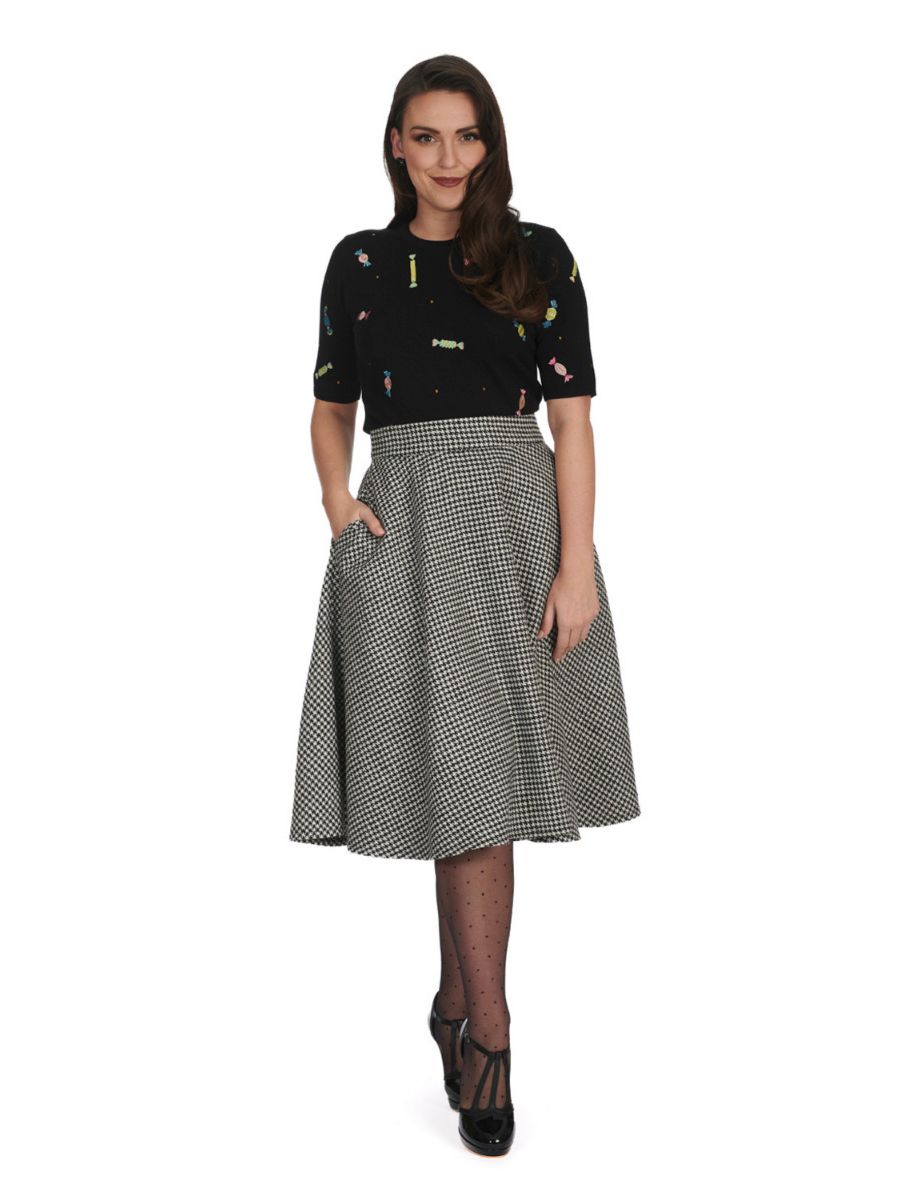 FLORENCE HOUNDSTOOTH SWING SKIRT
