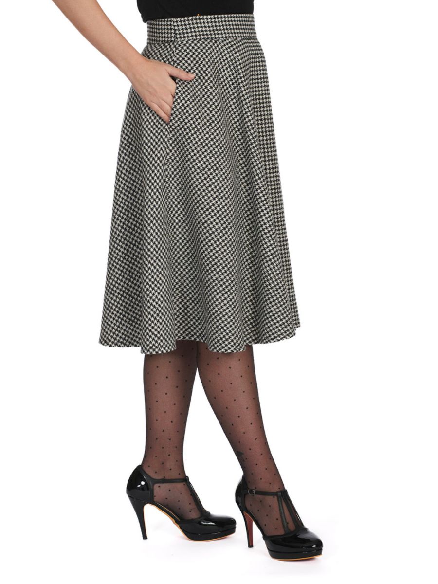 FLORENCE HOUNDSTOOTH SWING SKIRT