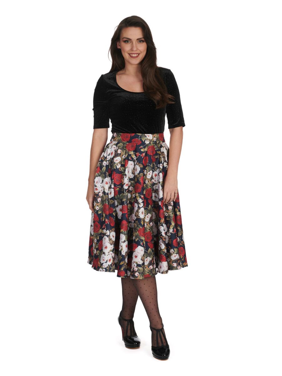 DARK ROSE SWING SKIRT