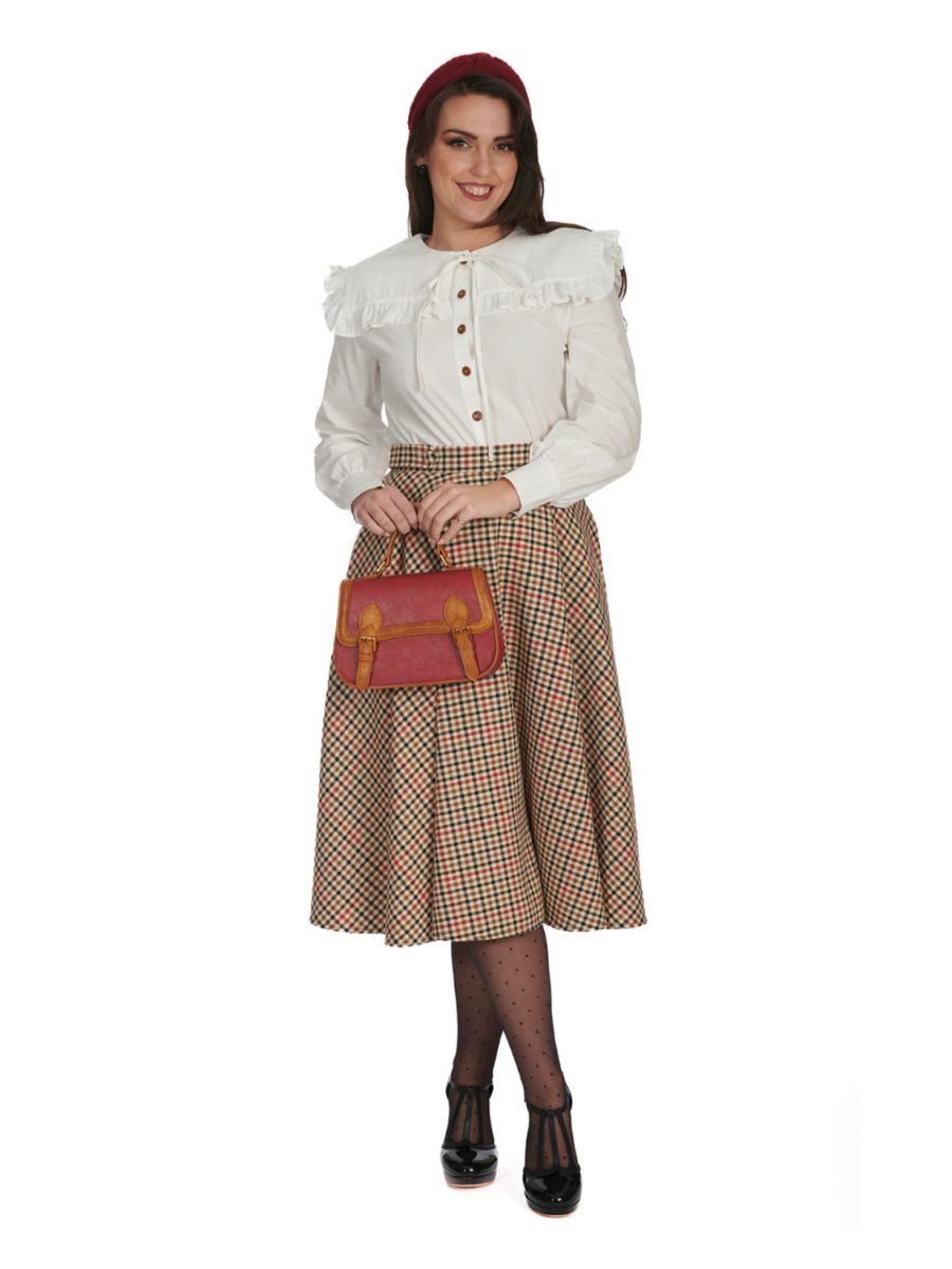 HILDA CHECK SWING SKIRT