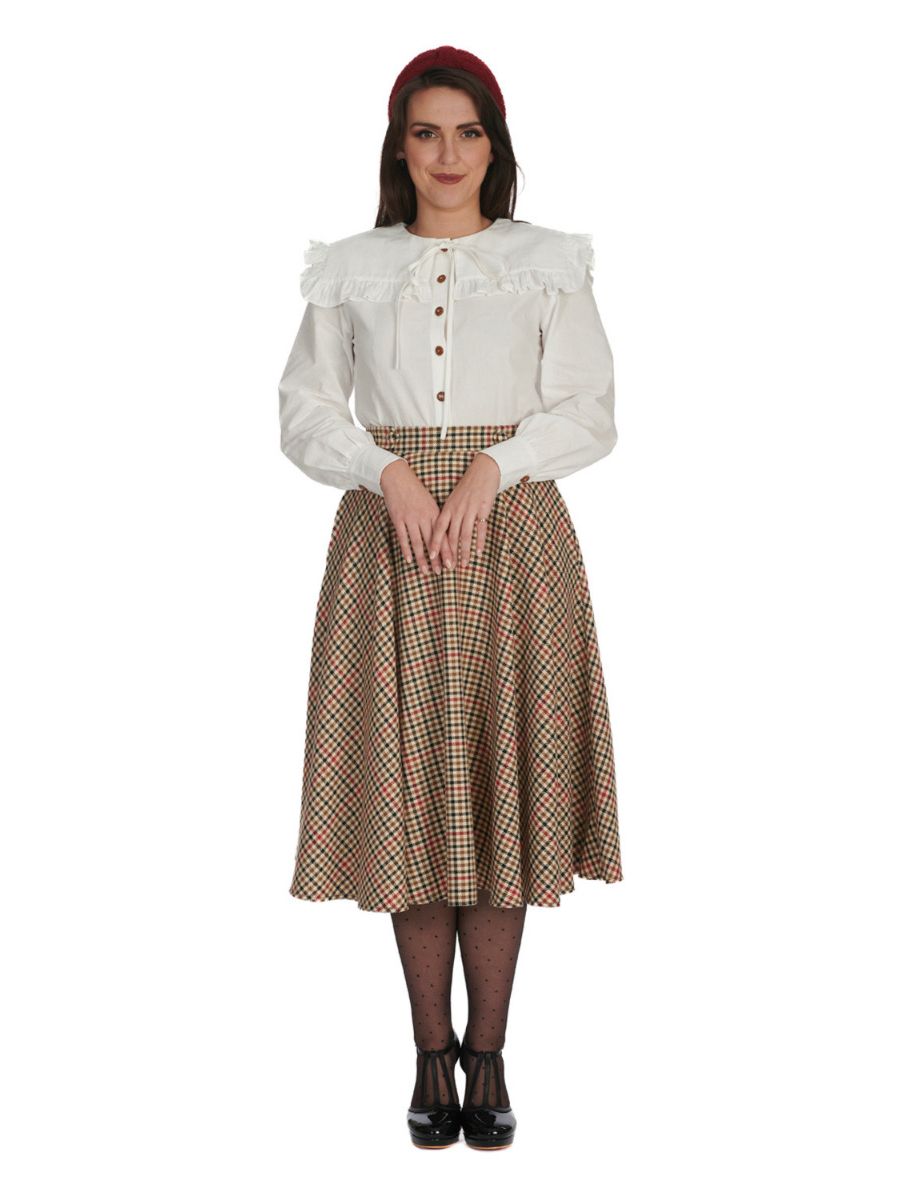 HILDA CHECK SWING SKIRT